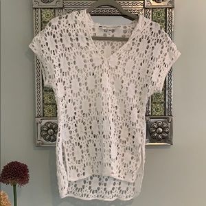 Trina Turk White Lace Hooded Top Coverup